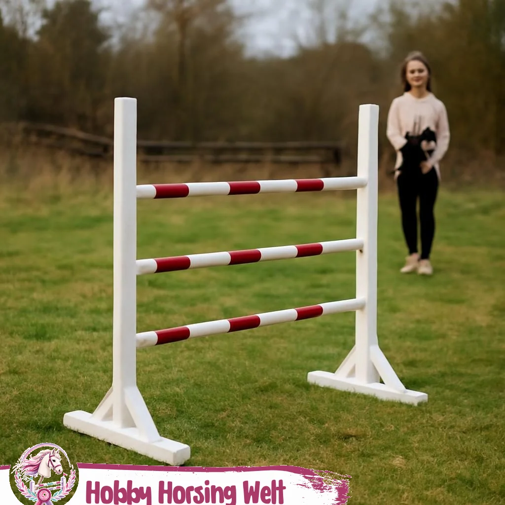 Hindernis-Set für Hobby-Horse mit bunten Stangen und Hürden