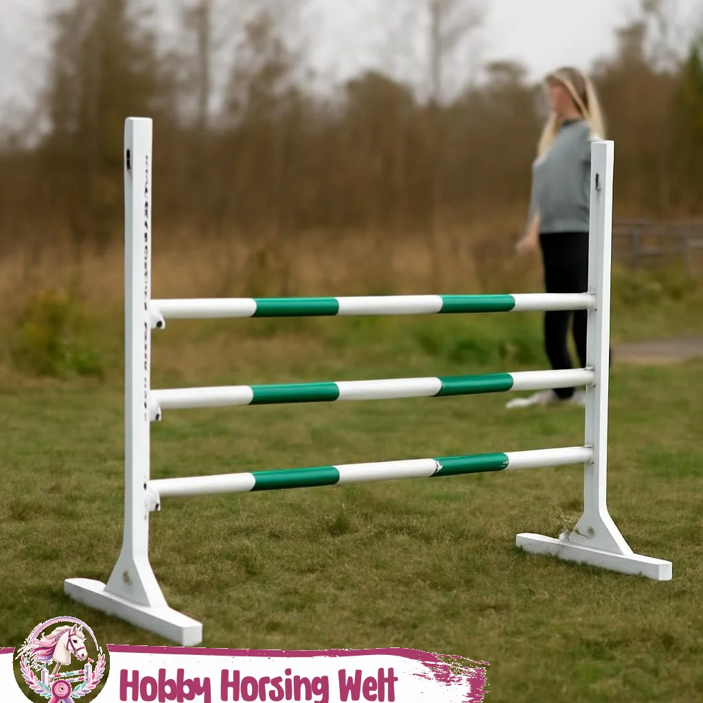 Sprunghindernis für Hobby-Horse auf Reitbahn