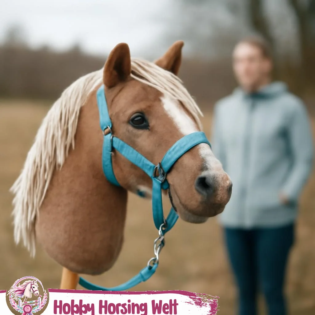 Hobby-Horse-Halfter an Steckenpferd, Nahaufnahme