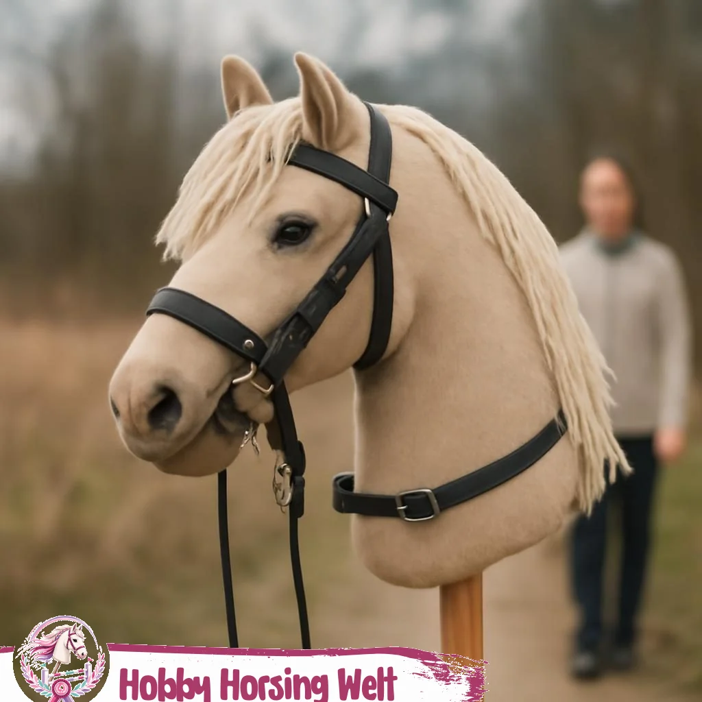 Hobby-Horse-Halfterset mit farbigen Bändern und Zäumen